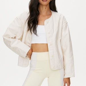 Aritzia quilted cream jacket